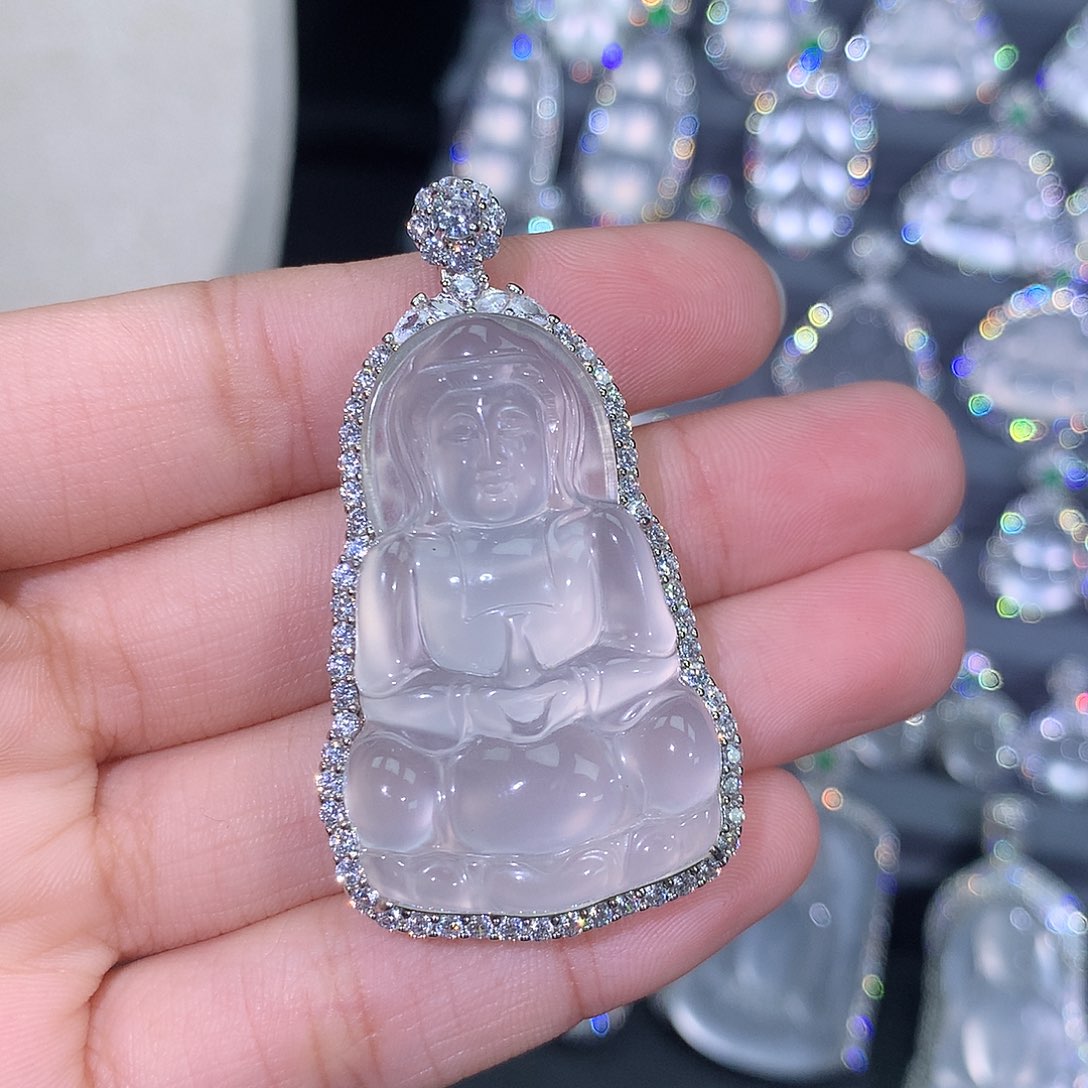 石英质玉颈饰银S925镶嵌33