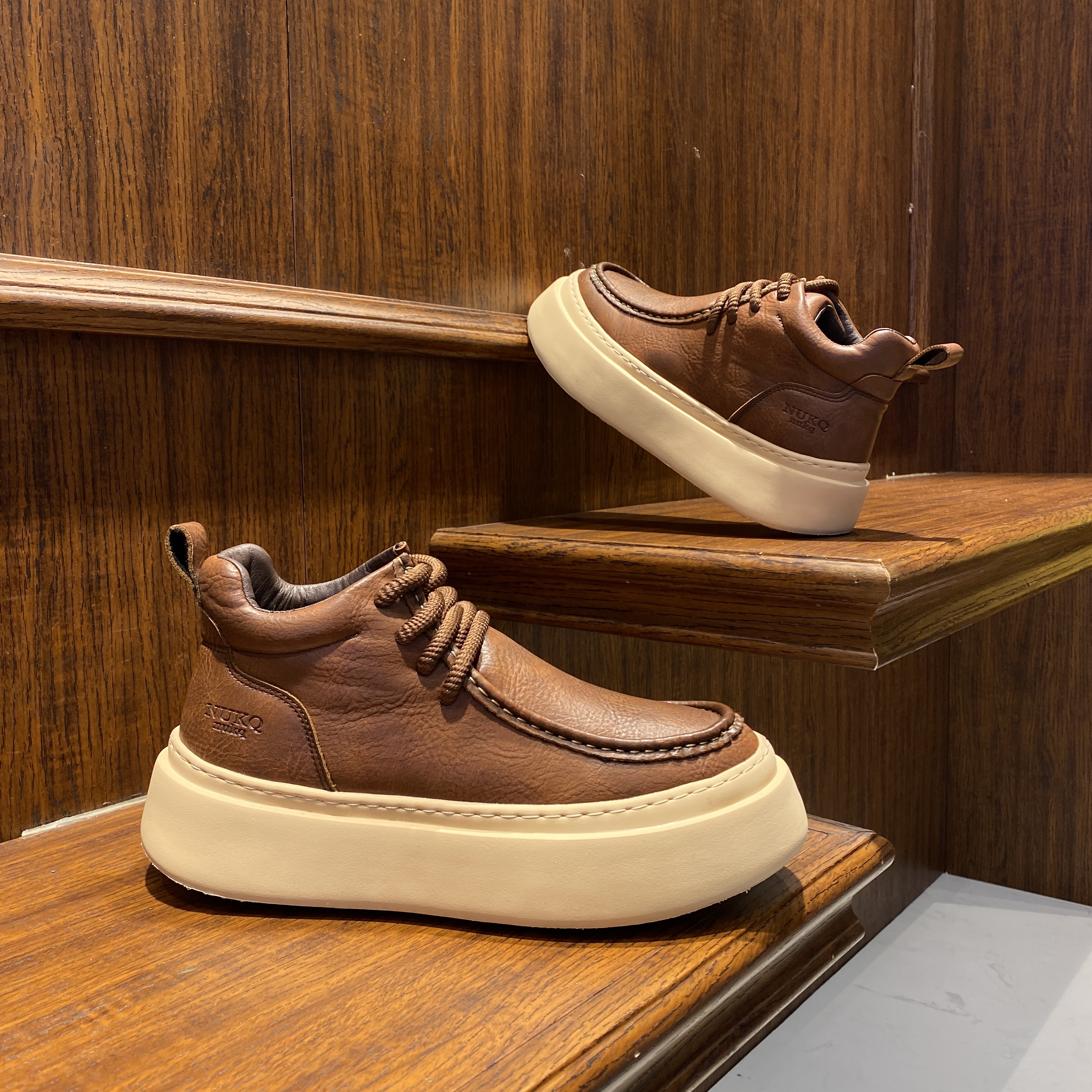 单棉同款男鞋秋冬新款厚底马丁靴时尚百搭保暖舒适增高高帮休闲鞋