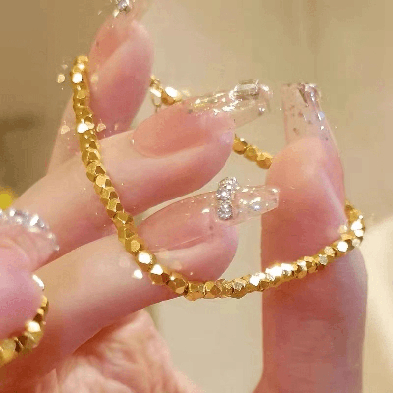 铜合金手链 铜合金手链 铜合金碎金子手链【高定】镭射金蹦迪珠
