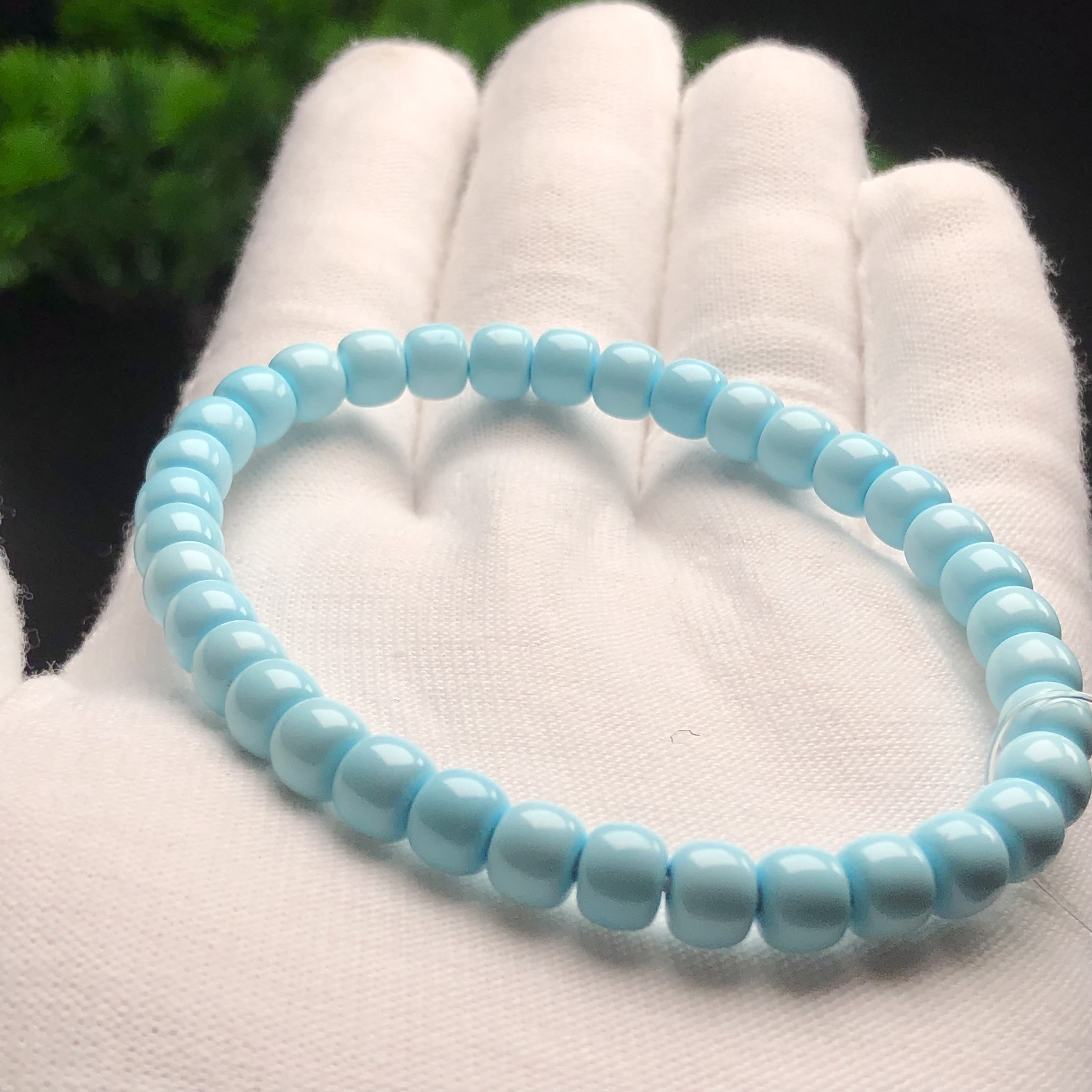 精品原矿绿松石老型手串