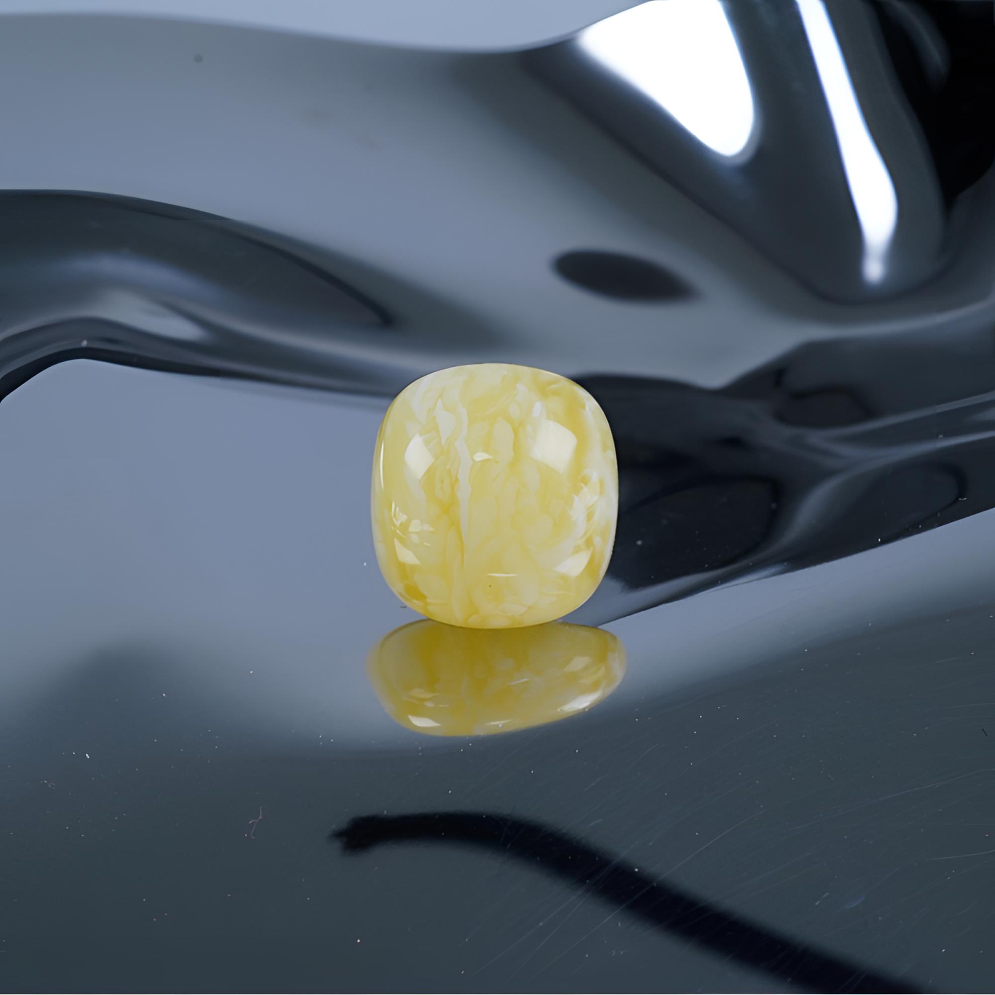 金白花虎皮千层老型尺寸13.6*12.6mm天然琥珀蜜蜡文玩配饰