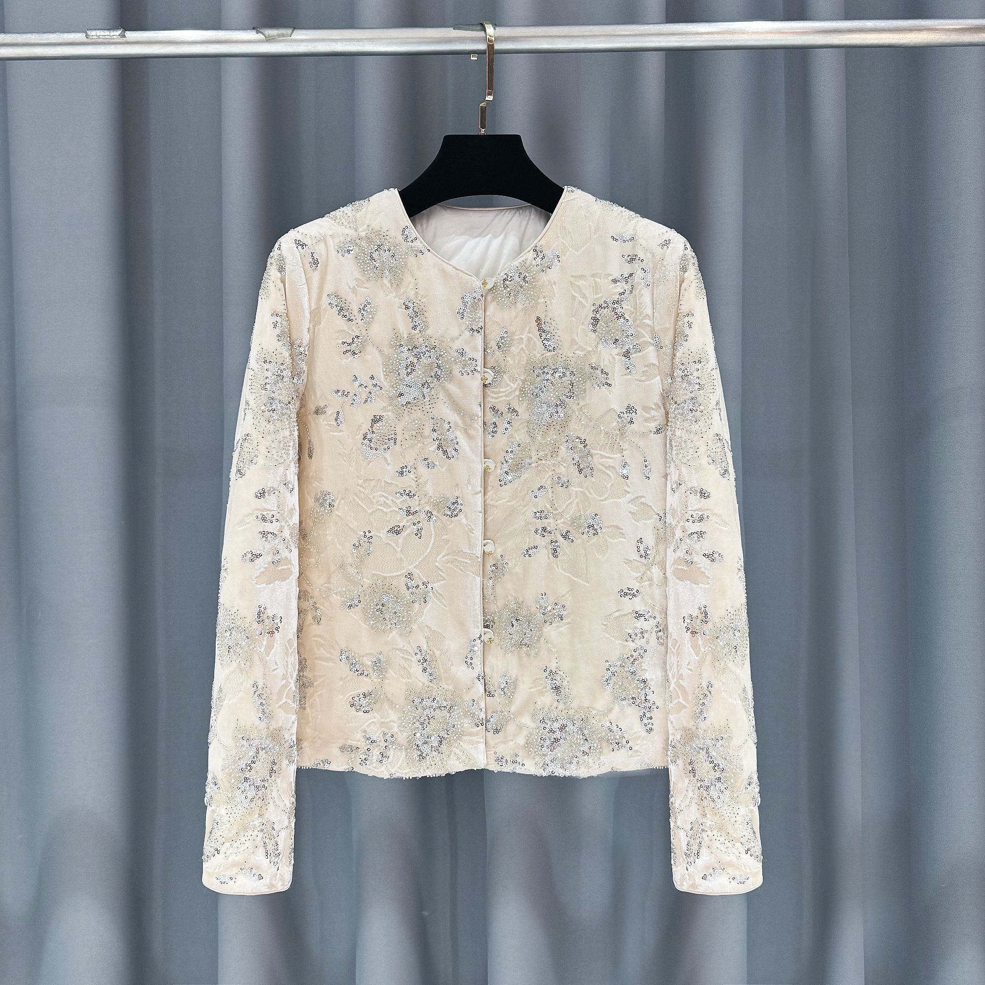 新中式女装小香风羽绒服2025冬款长袖亮片洋气百搭气质外套