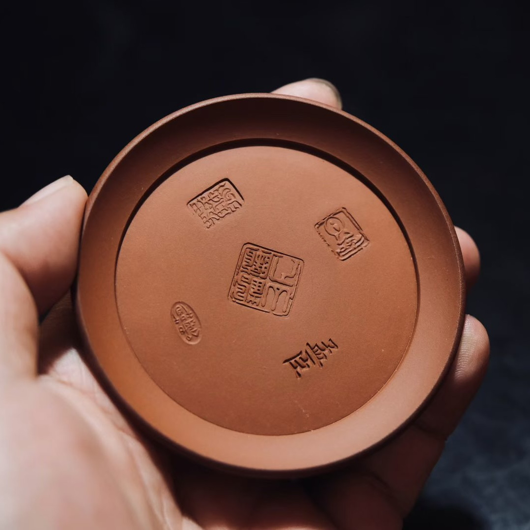 【小崔的茶事】盖置苏铭智主人杯托全手工鸡蛋黄朱泥