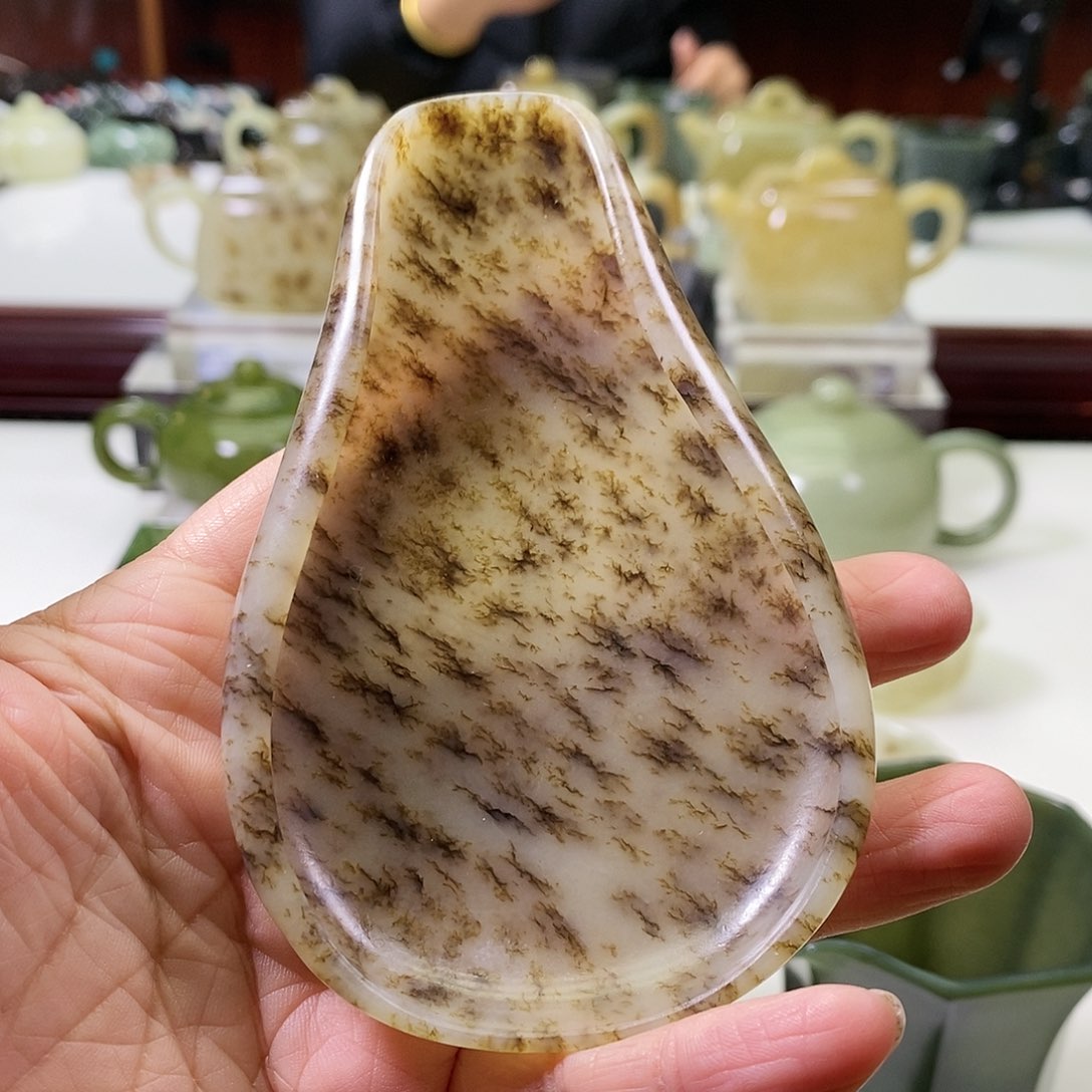 和田玉茶则未镶嵌