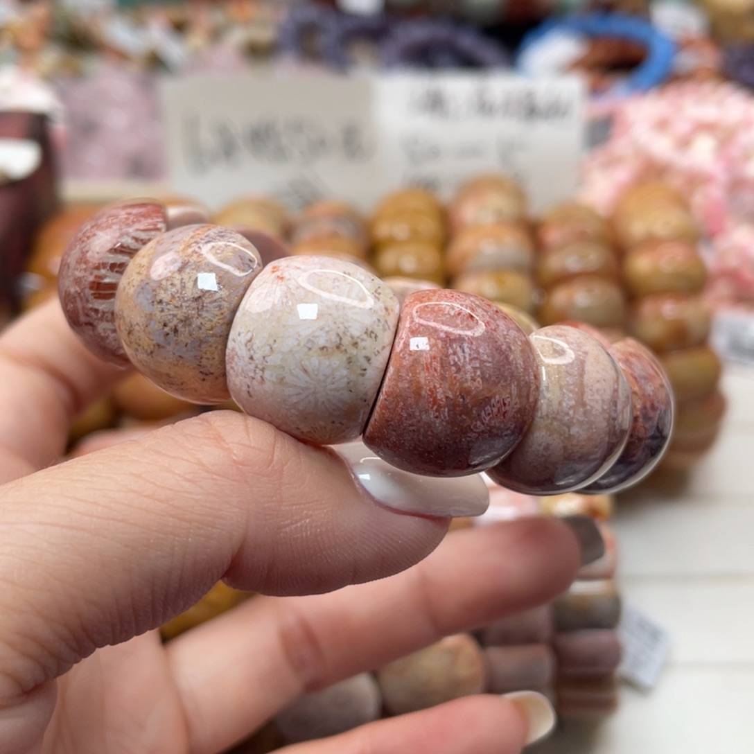 未镶嵌手链硅化玉芸*048