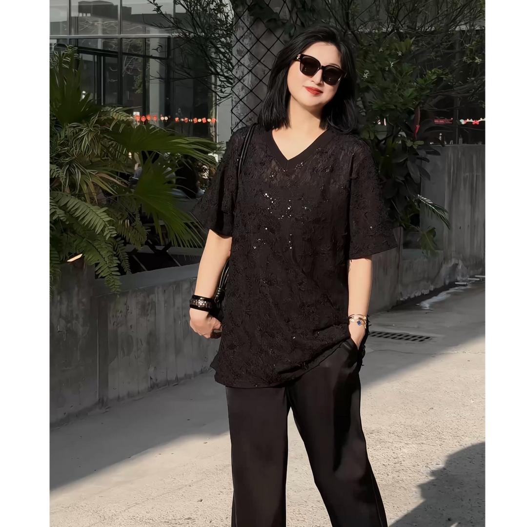 【娜姐夏季穿搭6963款】2025年巴瑟大码女装宽松显瘦百搭潮流卫衣裙