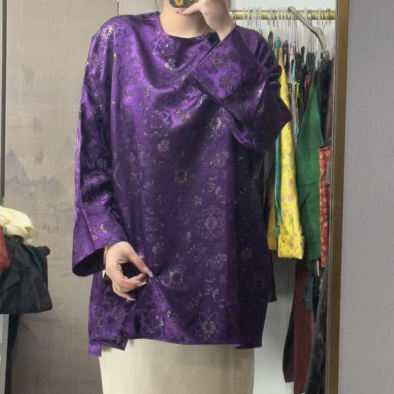 丝毛！紫色亮晶晶毛衫