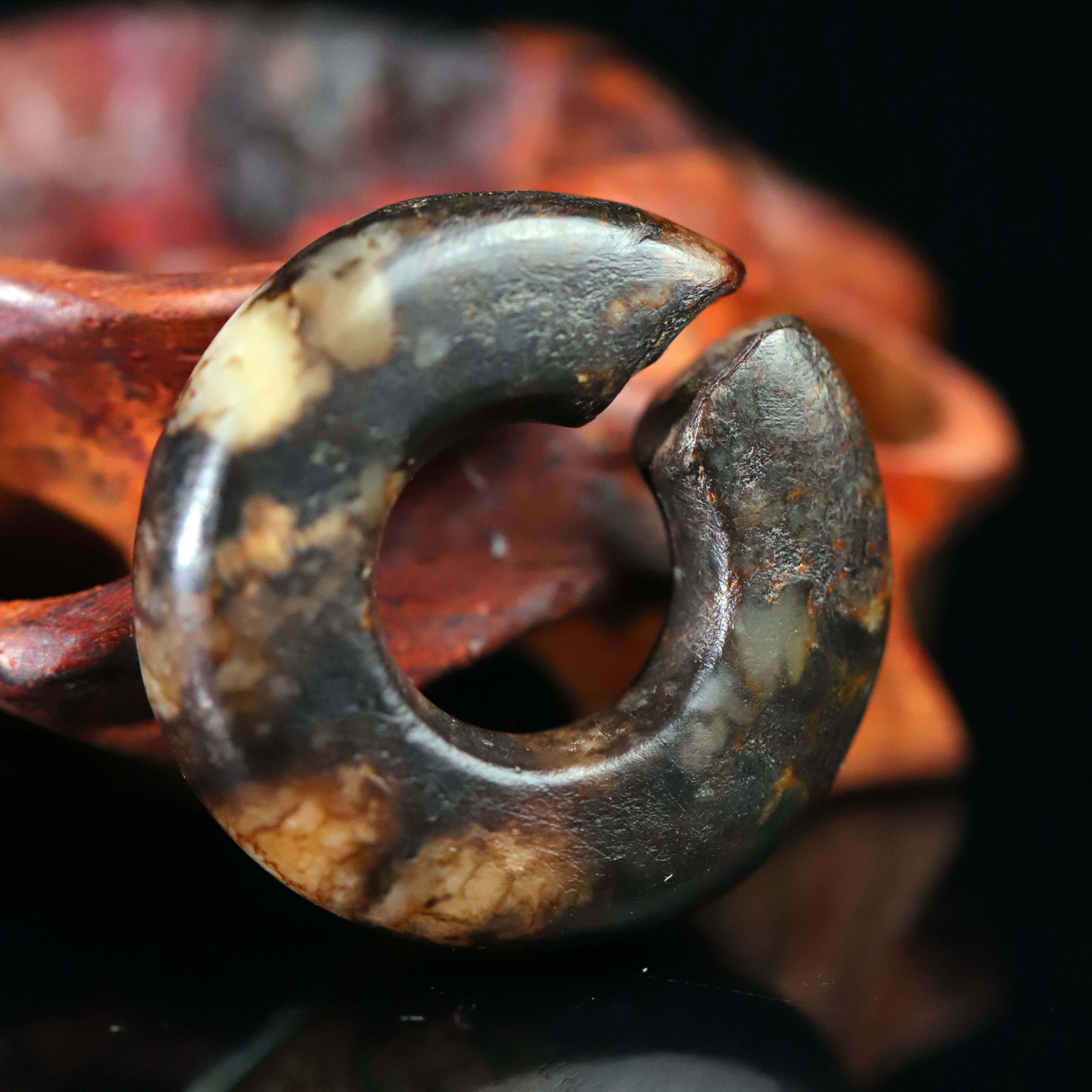 明代和田玉玉玦花件-CS