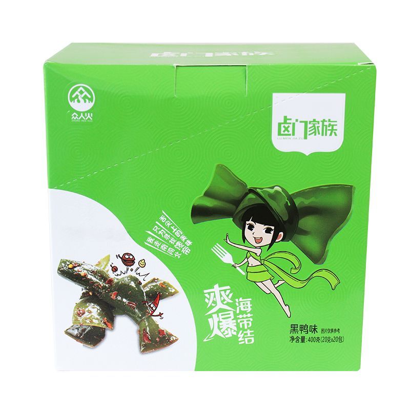 香辣黑鸭味海带结开袋即食休闲零食下饭菜