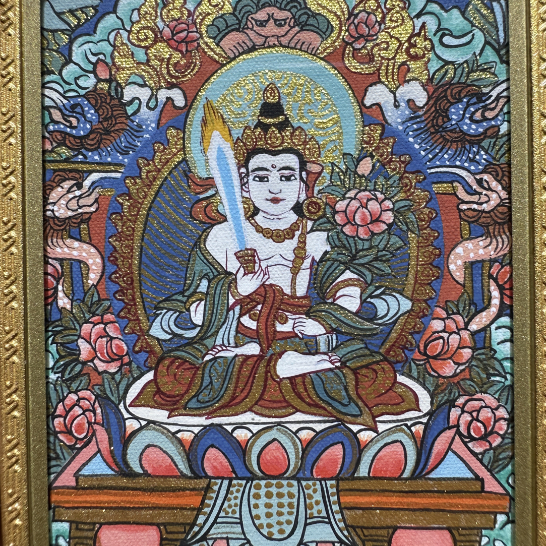 牛十三热贡纯手绘唐卡虚空藏