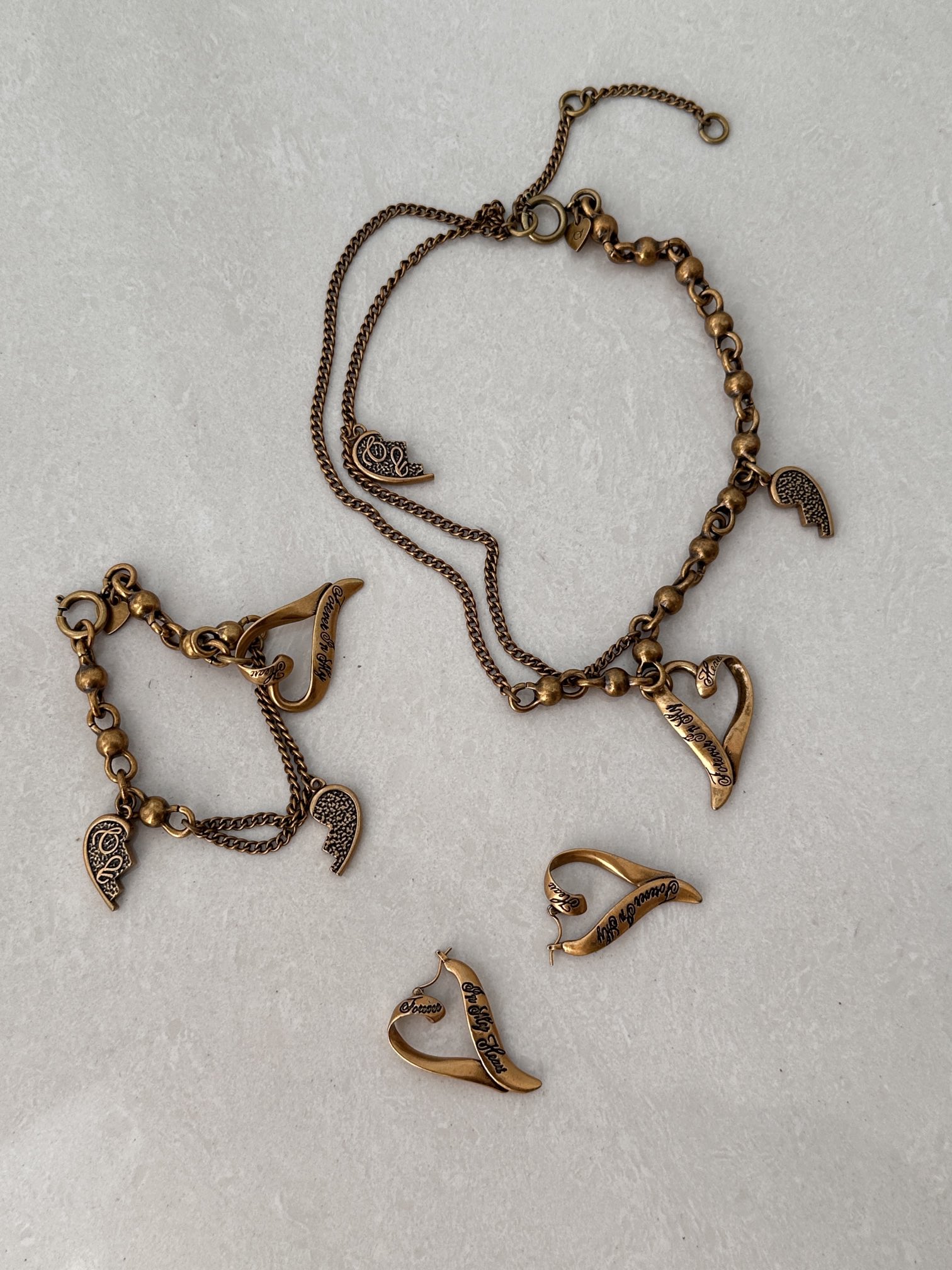 爱心/水滴/铃铛女小众百搭金色首饰满钻镶钻欧美复古铜