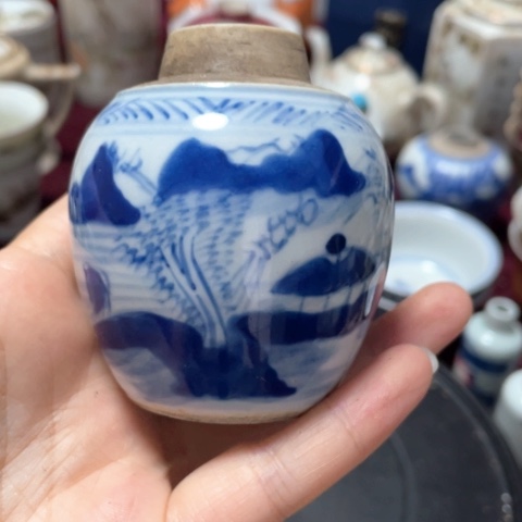 收***玩粉彩手把件鼻烟壶