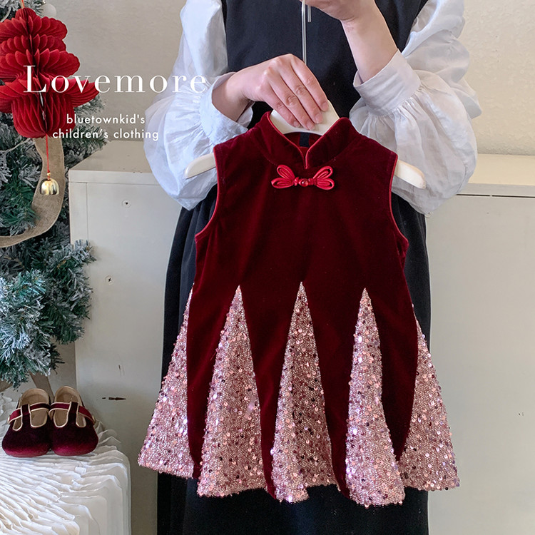 【MyGirl我的女孩】秋冬【加绒】女童网纱连衣裙两件套7352