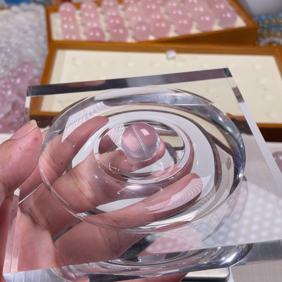 未镶嵌吊坠(不含链)芙蓉石粉水晶单珠卡15.9mm