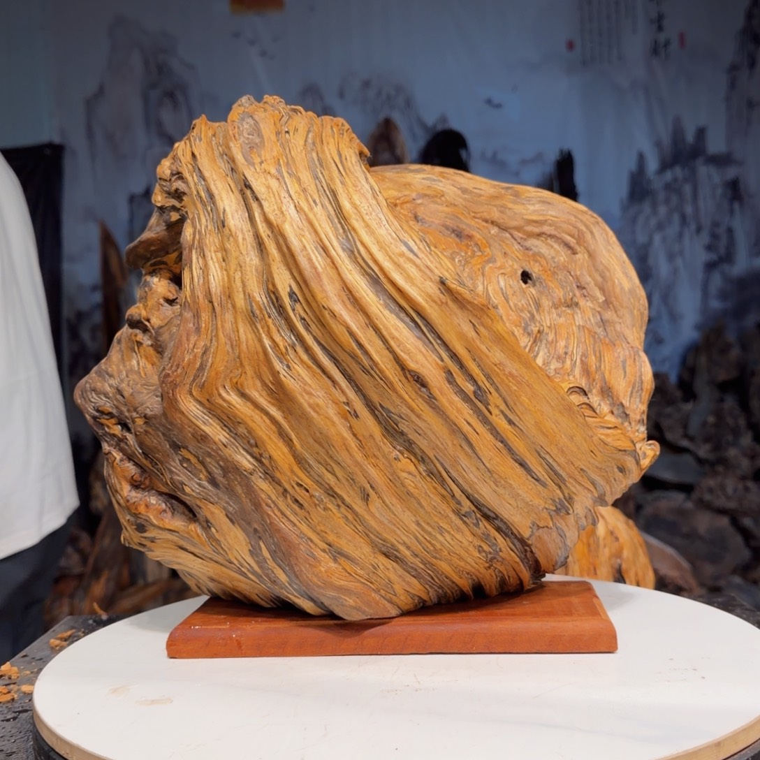 打***机木三丰琥珀木 天然摆件51