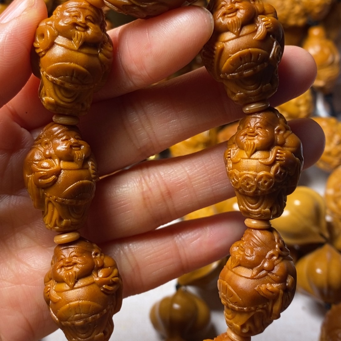周***大手串/手链橄榄核八大财神