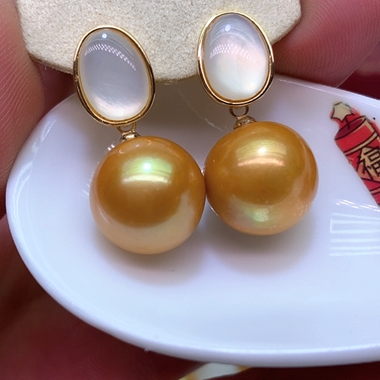 淡水珍珠耳饰银S925镶嵌
