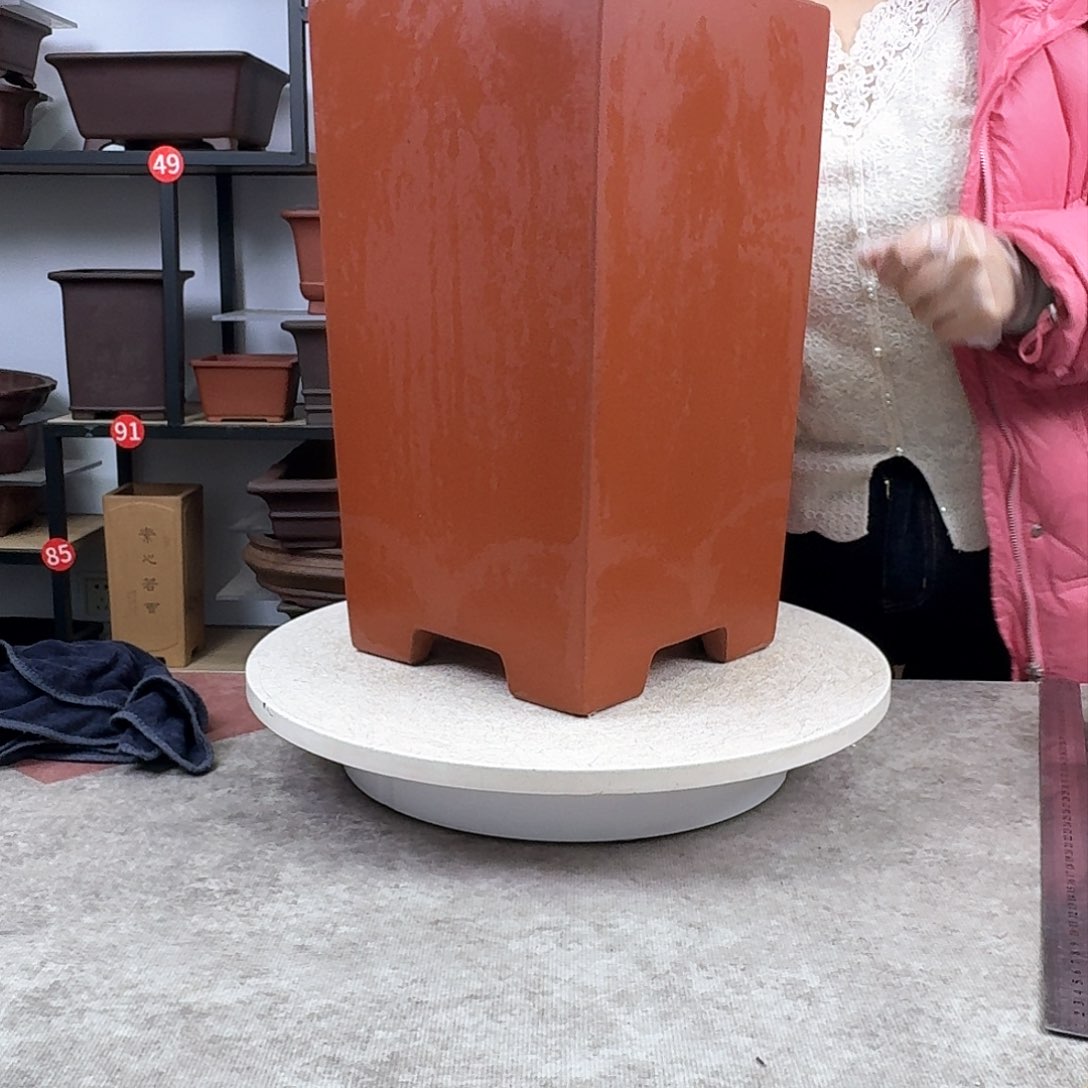 紫砂花盆内口20，内深37