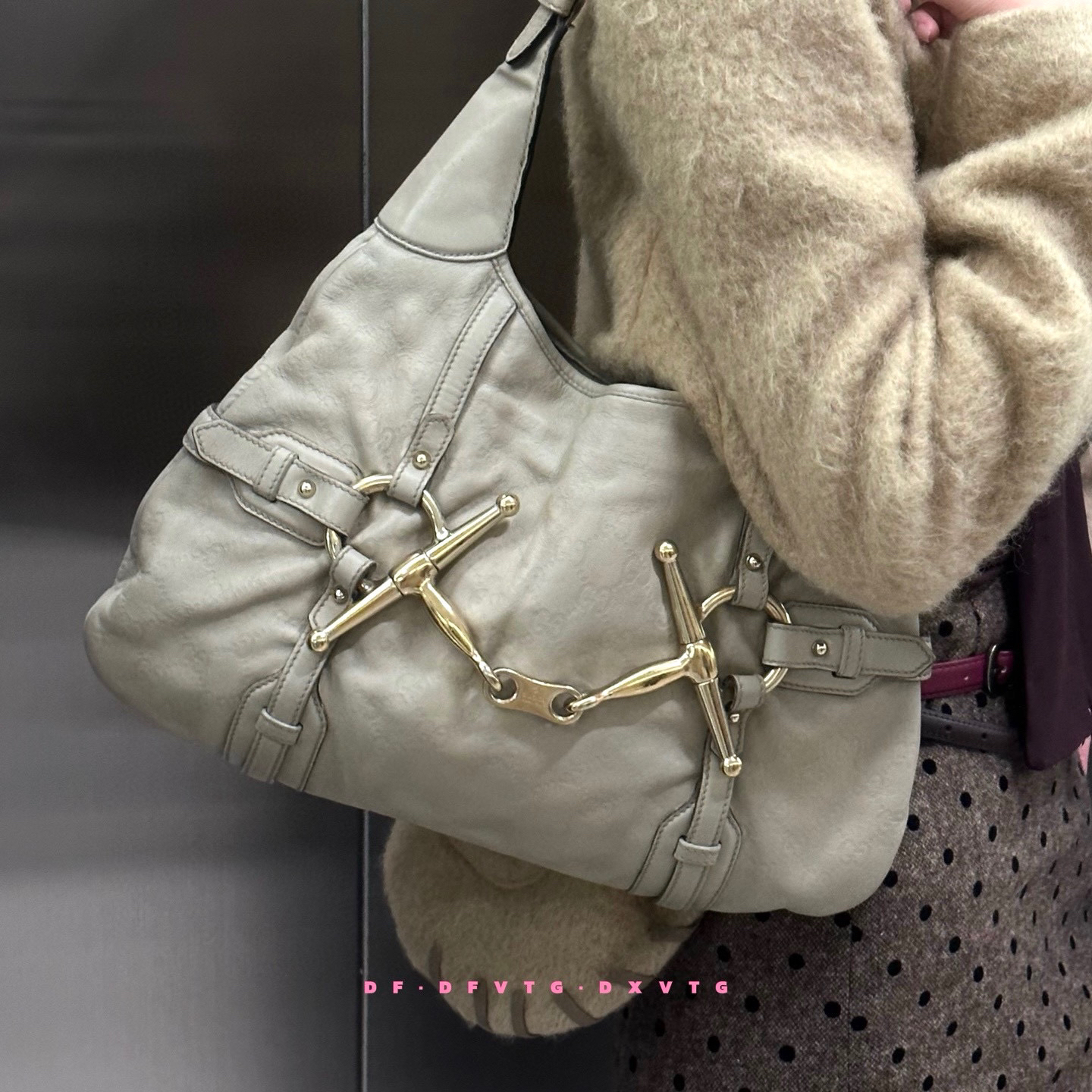 95新 GUCCI/古驰 gucci 米白色85周年纪念jk单肩包K