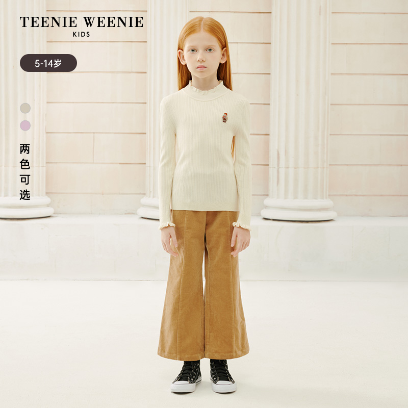 TeenieWeenieKids秋冬新款女童花边半高领套头毛衣TKKW244T52K
