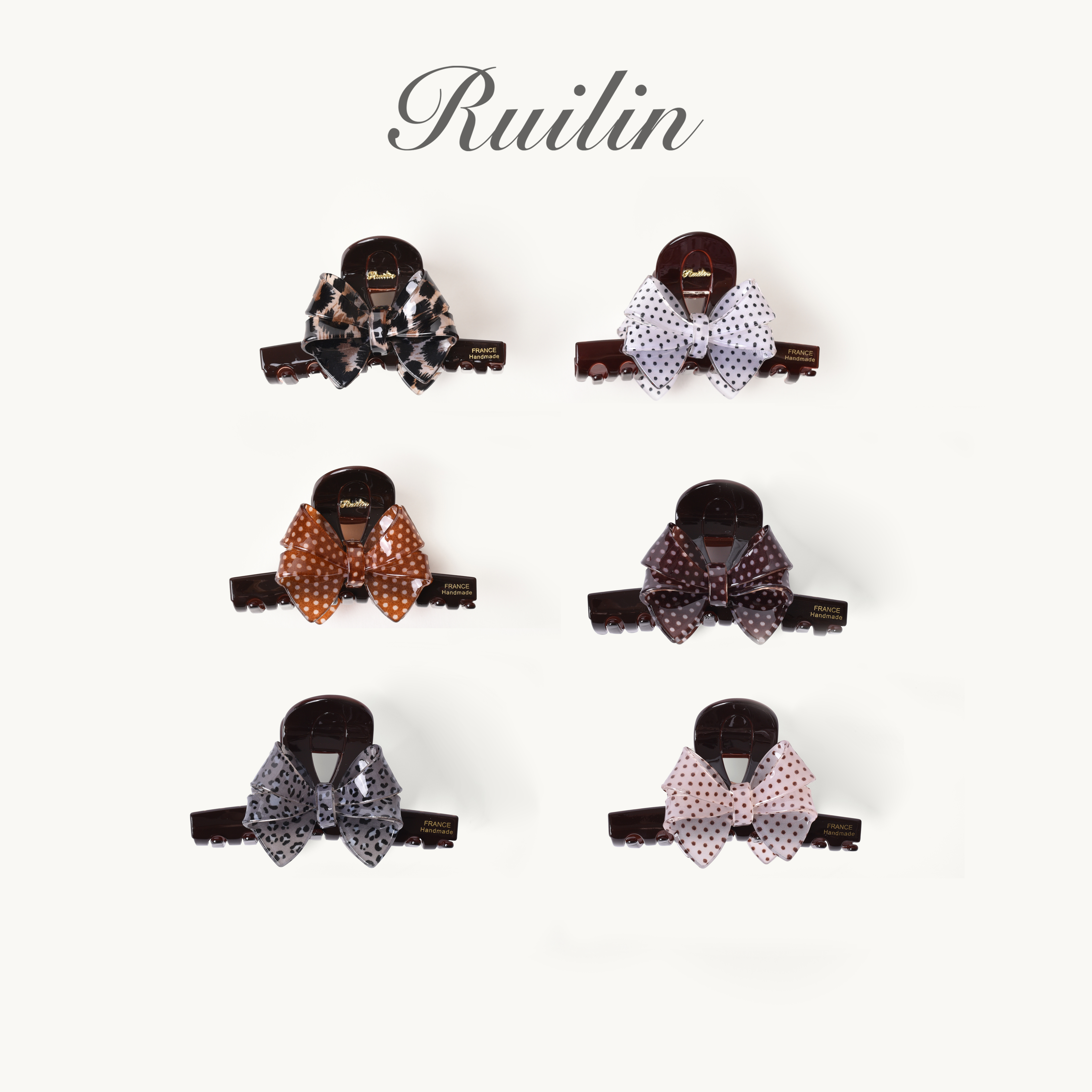 RUILIN【193】【波波鎏金】发夹蝴蝶结气质网红