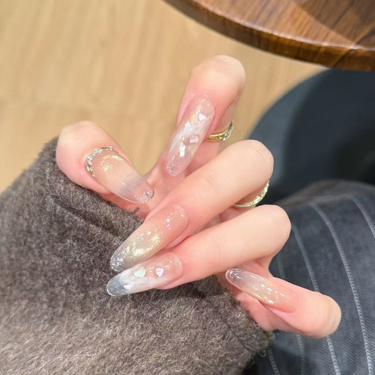 【琉璃瓦】Lurane醋酸工艺贝母撞色彩色撞色晕染高级手工穿戴甲