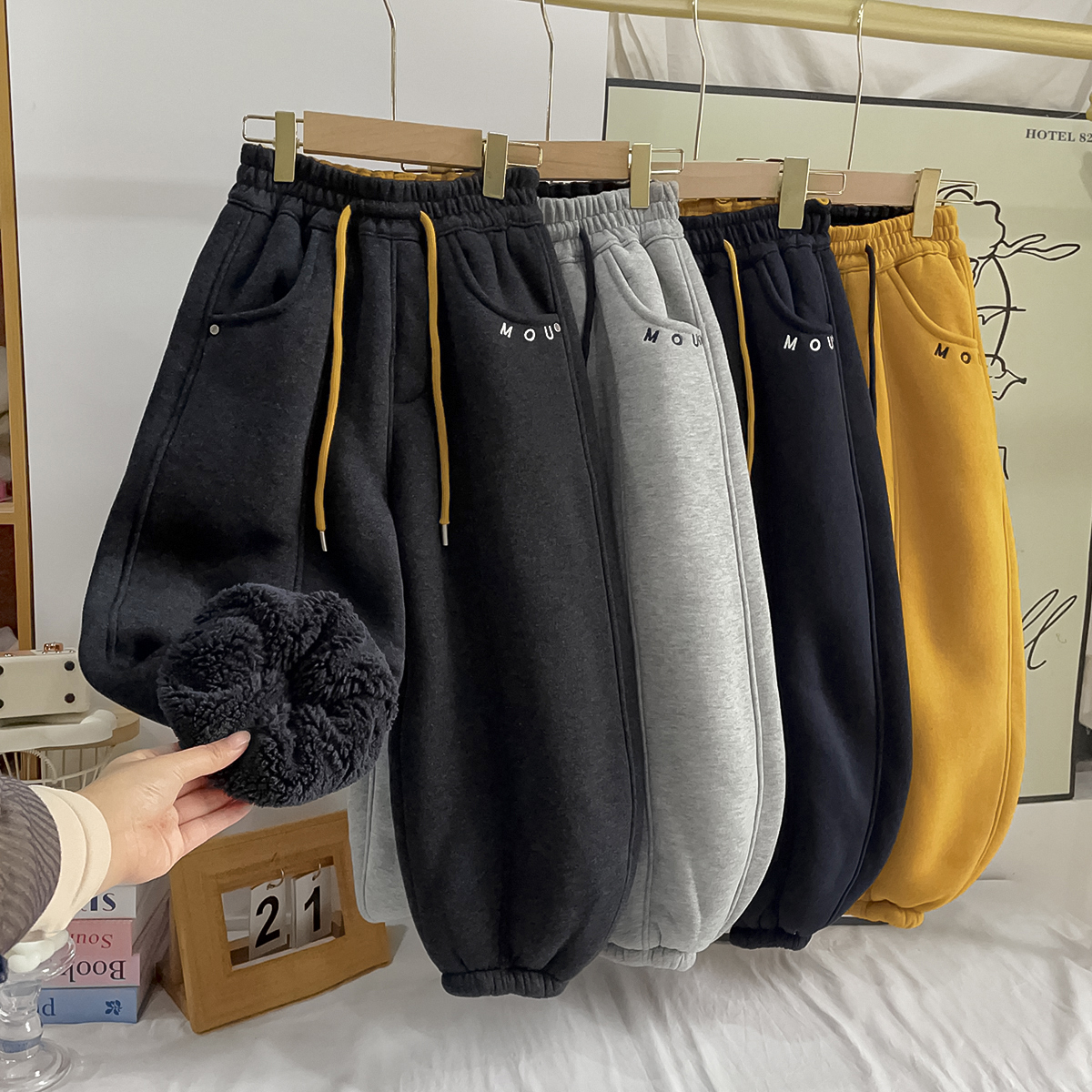 【850克加密葵花绒】水洗中大童加绒裤LenKid-2665