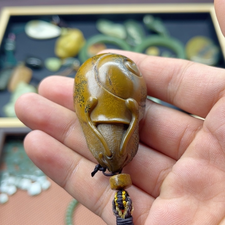 空***枝岫岩河磨玉（透闪石质玉）未镶嵌颈饰