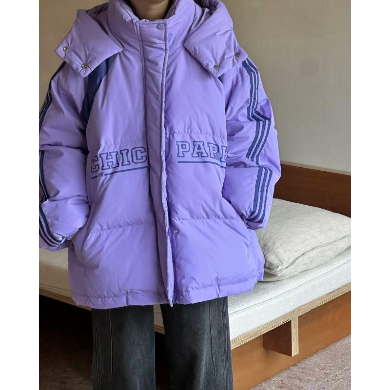 412254《紫》优选韩版儿童休闲百搭时尚连帽洋气羽绒服