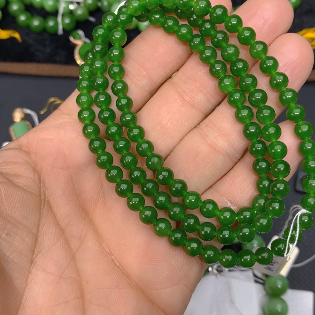 和田玉（碧玉）手链未镶嵌L****u