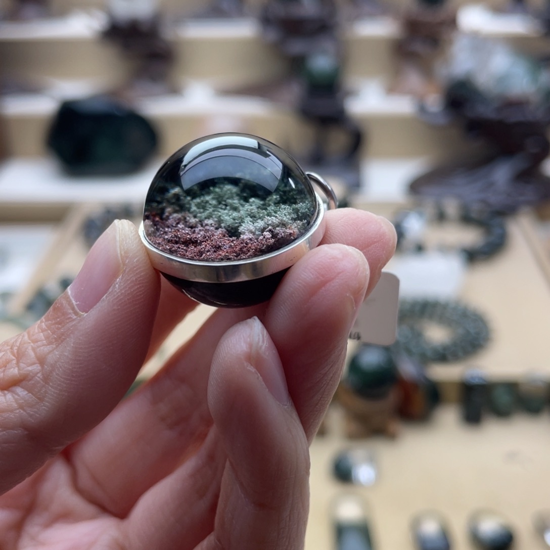 水晶颈饰银S925镶嵌四季幽灵吊坠