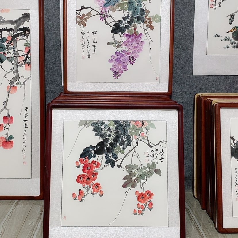 【闪购商品】国画书画作品带框65×65厘米