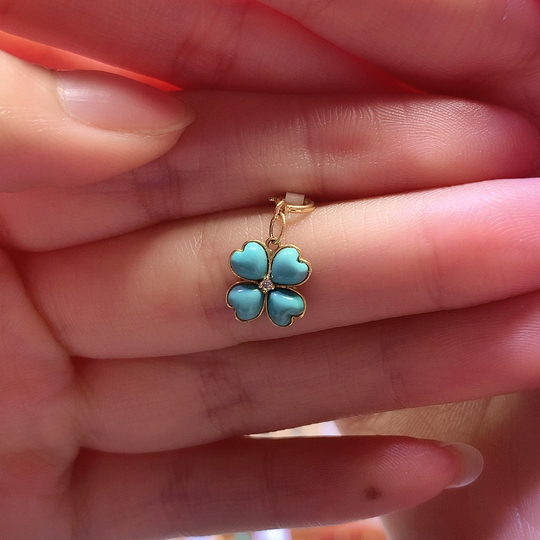 绿松石18K金镶嵌滴流