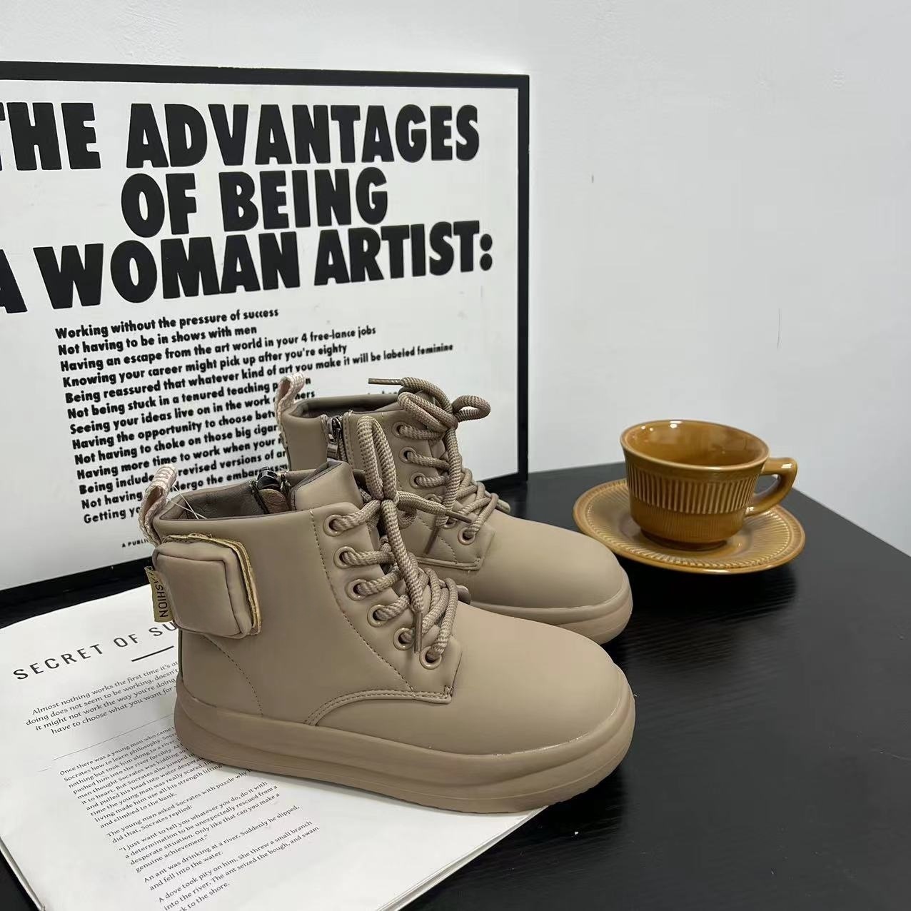 【米果妈】新款冬季儿童时尚二棉舒适防滑侧拉链面包棉鞋XB8502