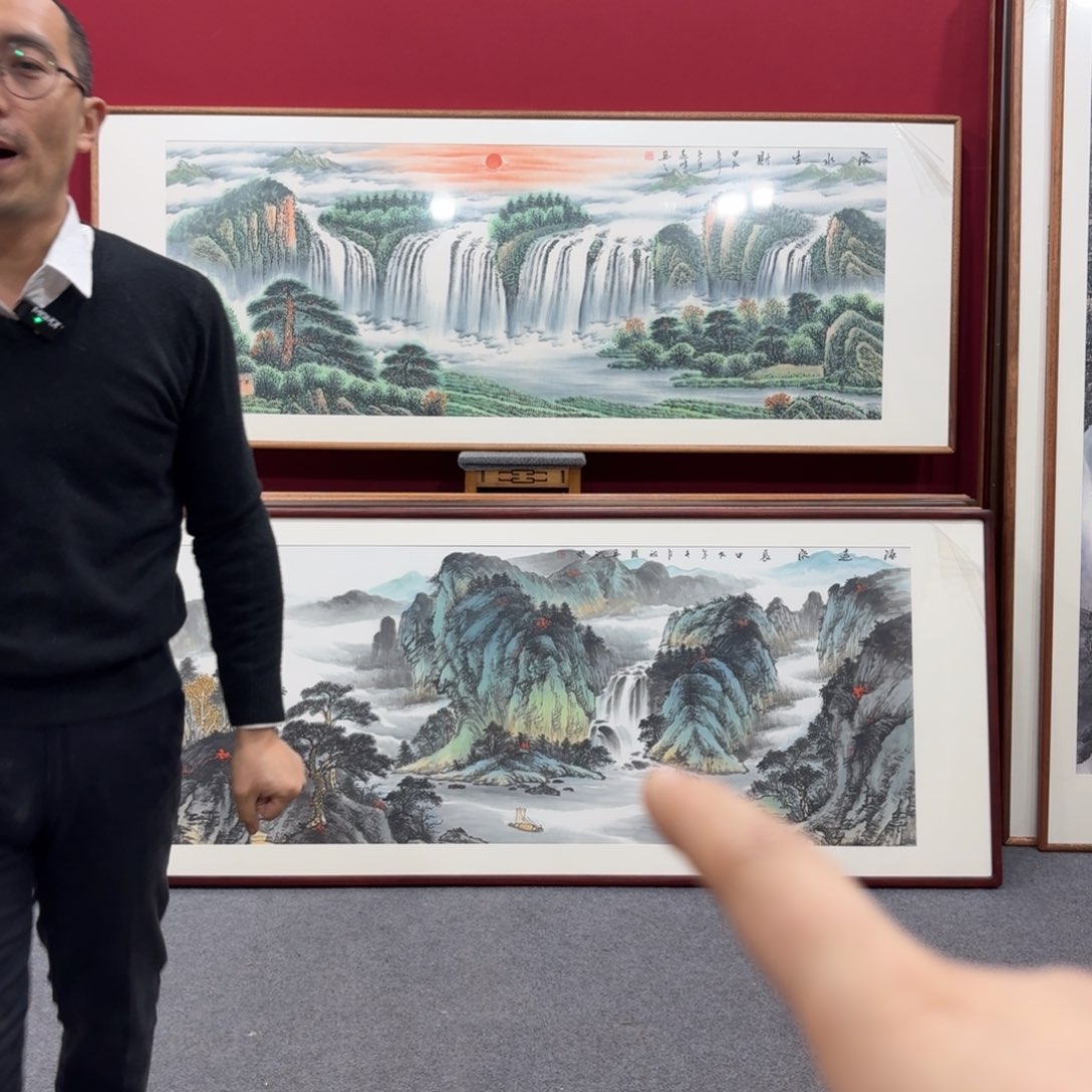 国画带框绘画210/80尺寸