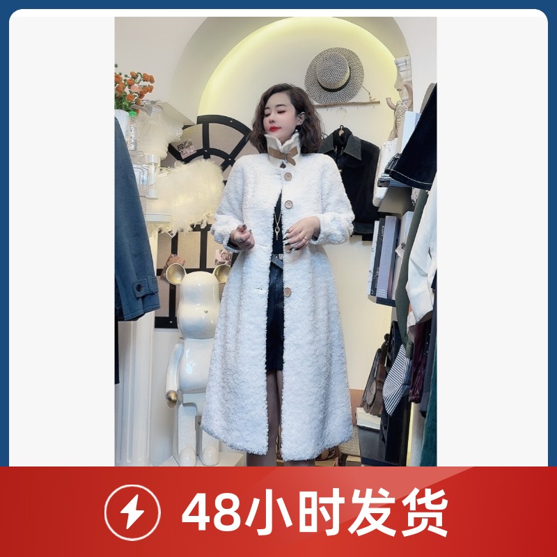 D25 113013 新款毛毛外套加厚长款保暖外套【掉浮毛介意勿拍】