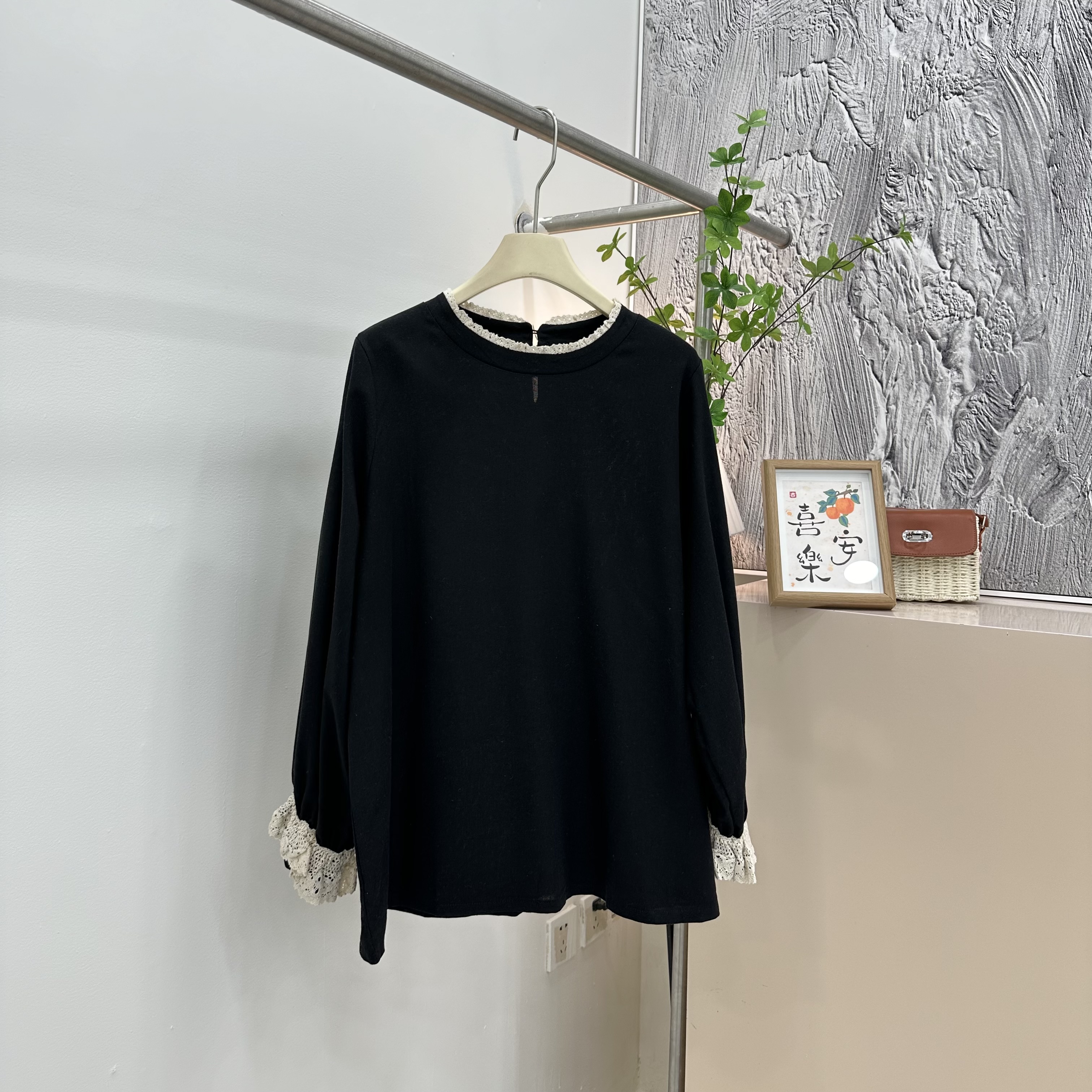 【可爱公主】春季大码套头棉麻显瘦百搭胖妹妹打底衫纯色