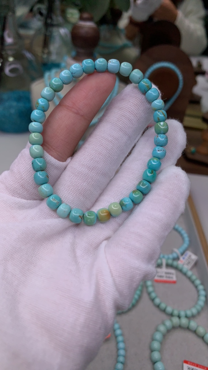 天然原矿绿松石单圈