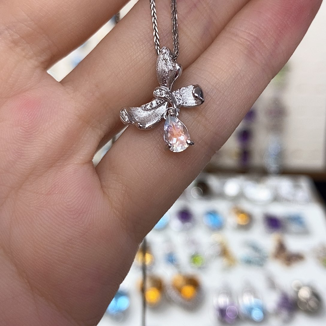 银S925镶嵌吊坠(不含链)月光石（需要证书备注）