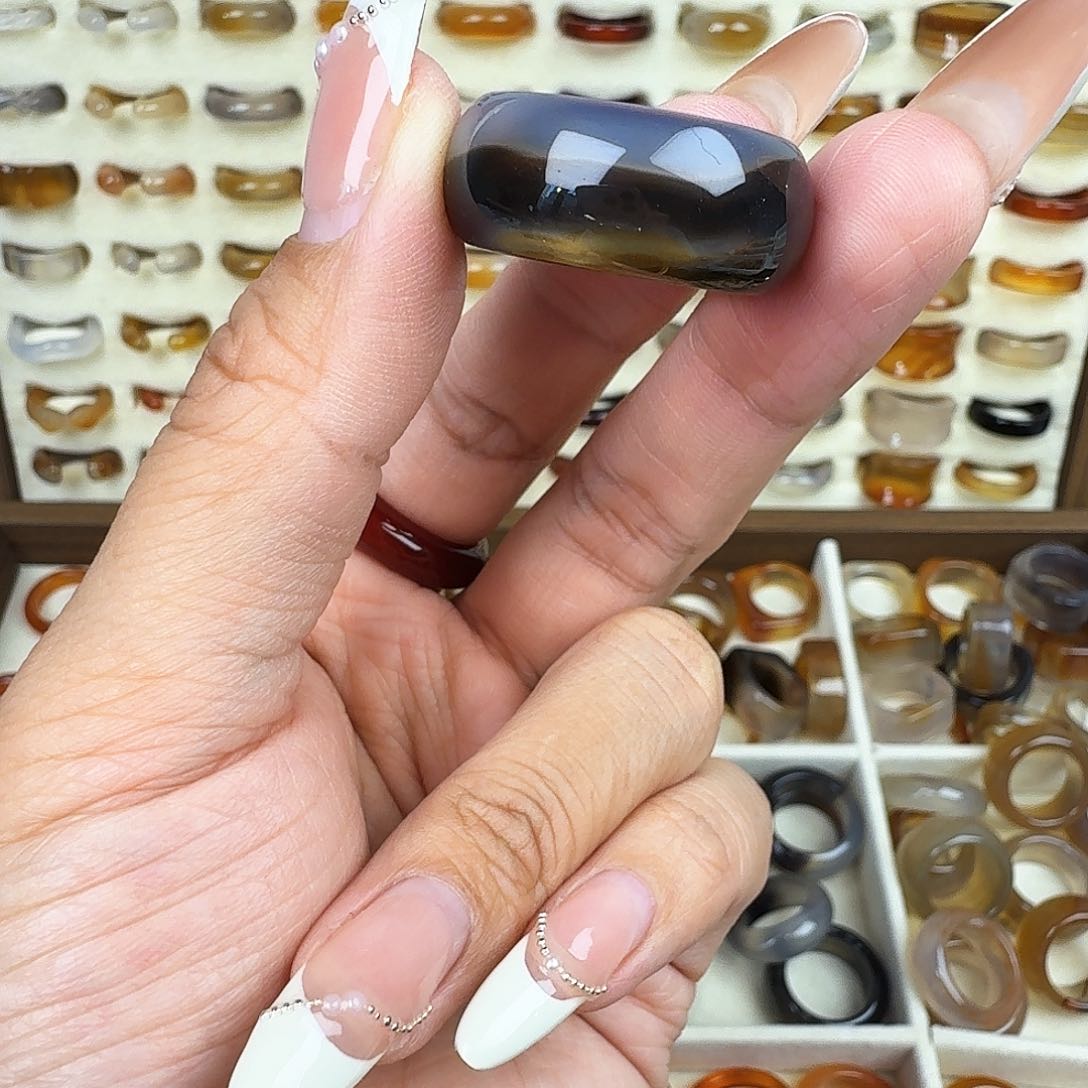 玛瑙/玉髓戒圈未镶嵌24/25圈