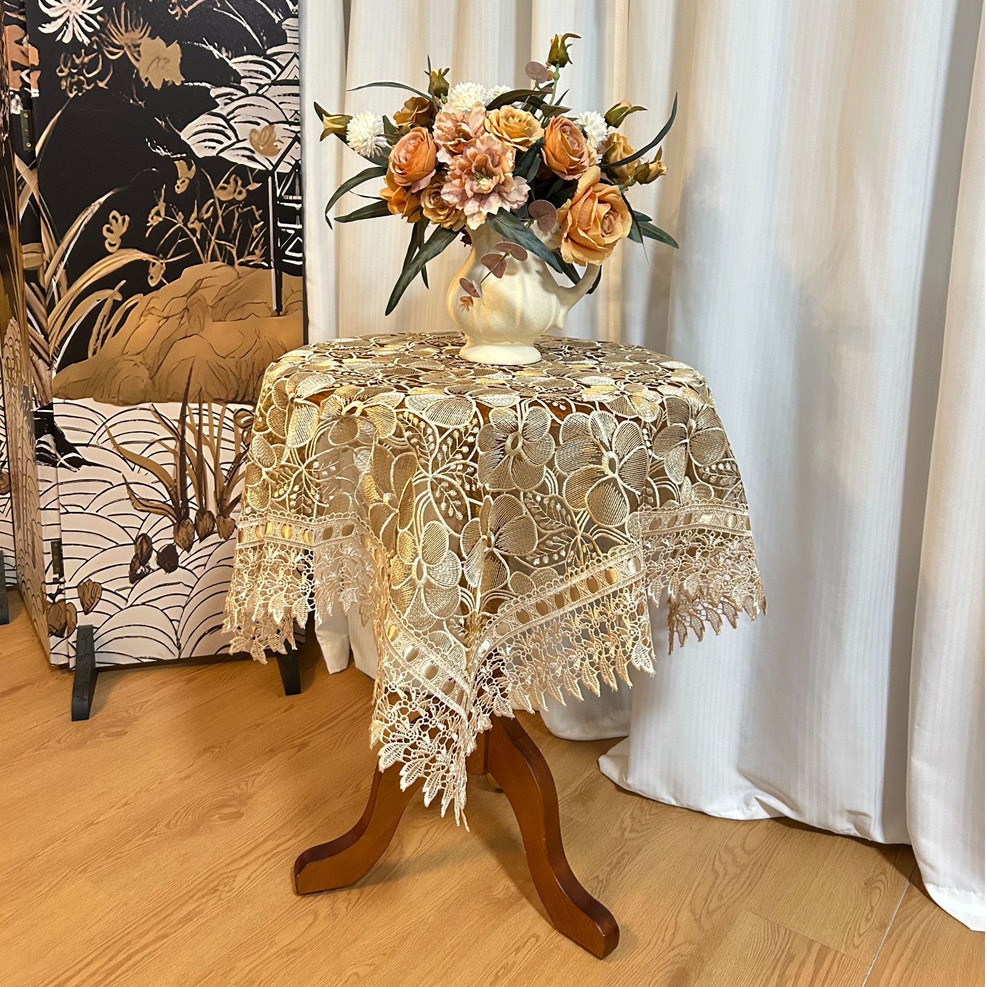 90方形圆桌桌布防尘盖布