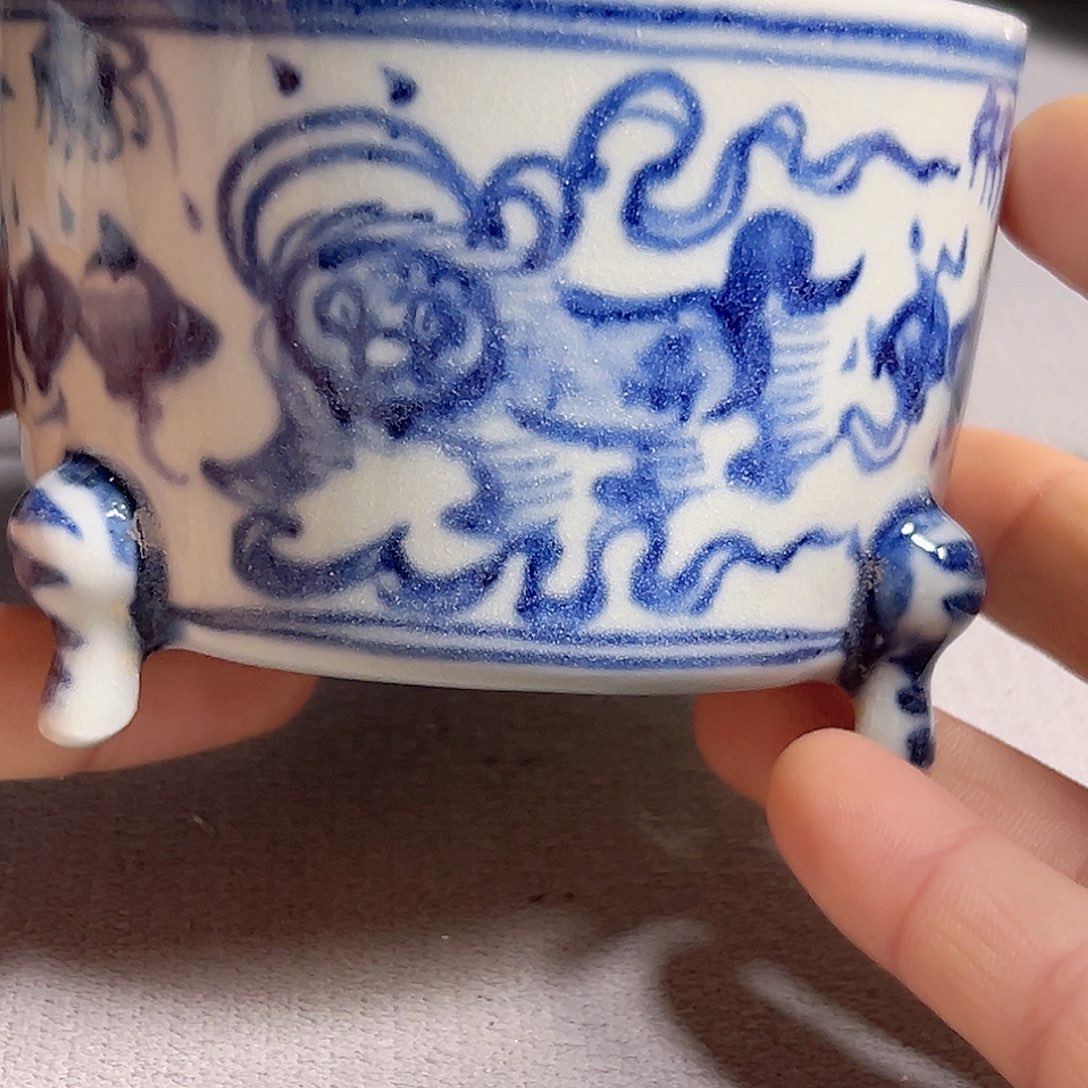 炉子青花狮子小炉子