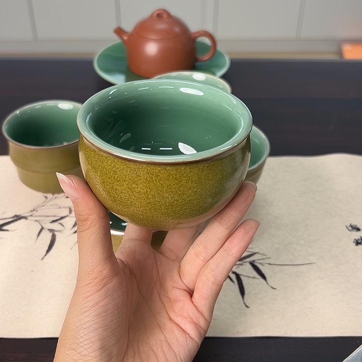龙泉云间青瓷小米茶器