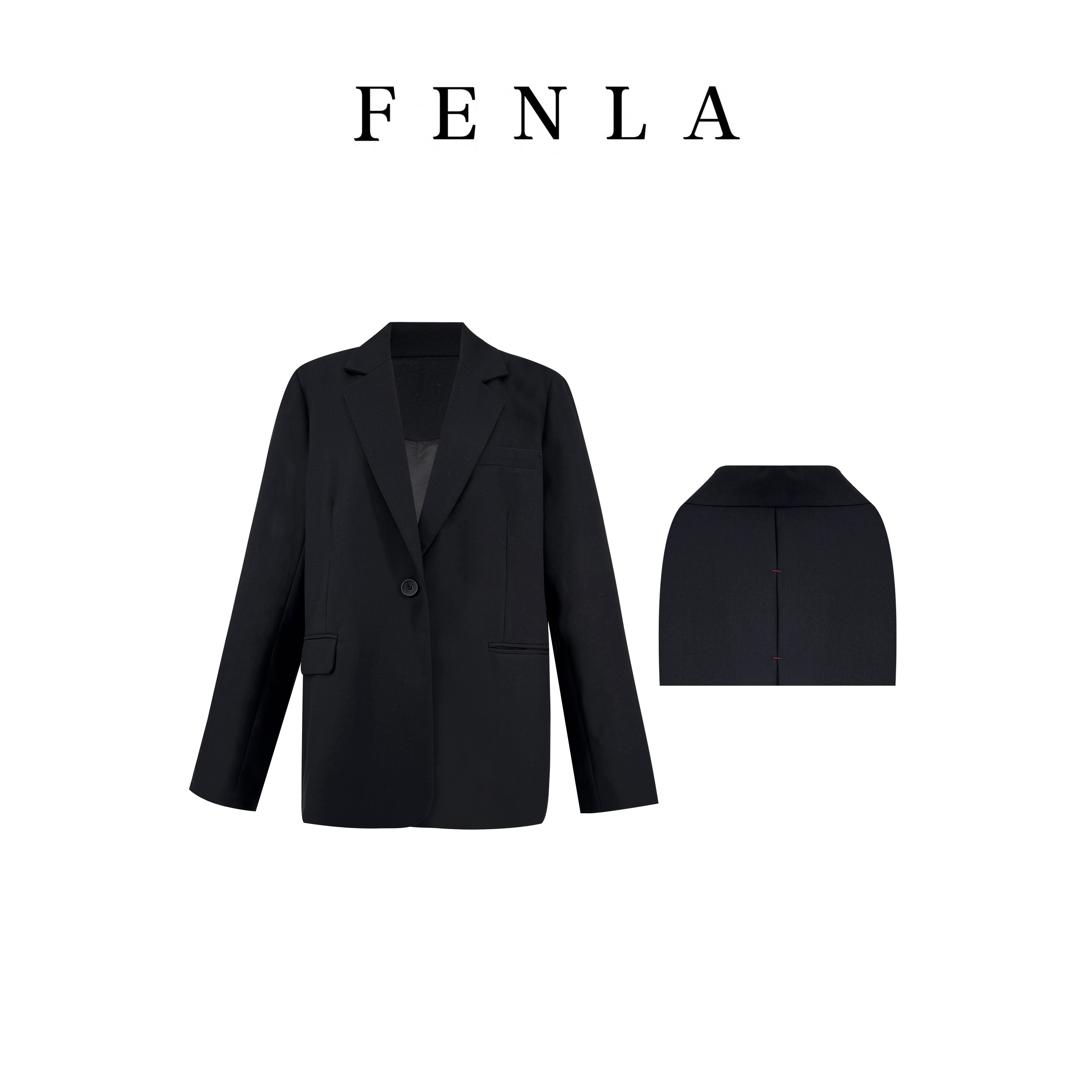 【惠姐私服】复古简约黑色西装外套炸街宽松百搭西服外套 85103