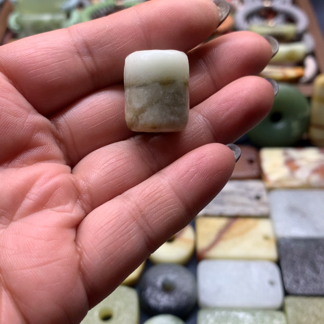 浮***丶蛇纹石玉合金颈饰