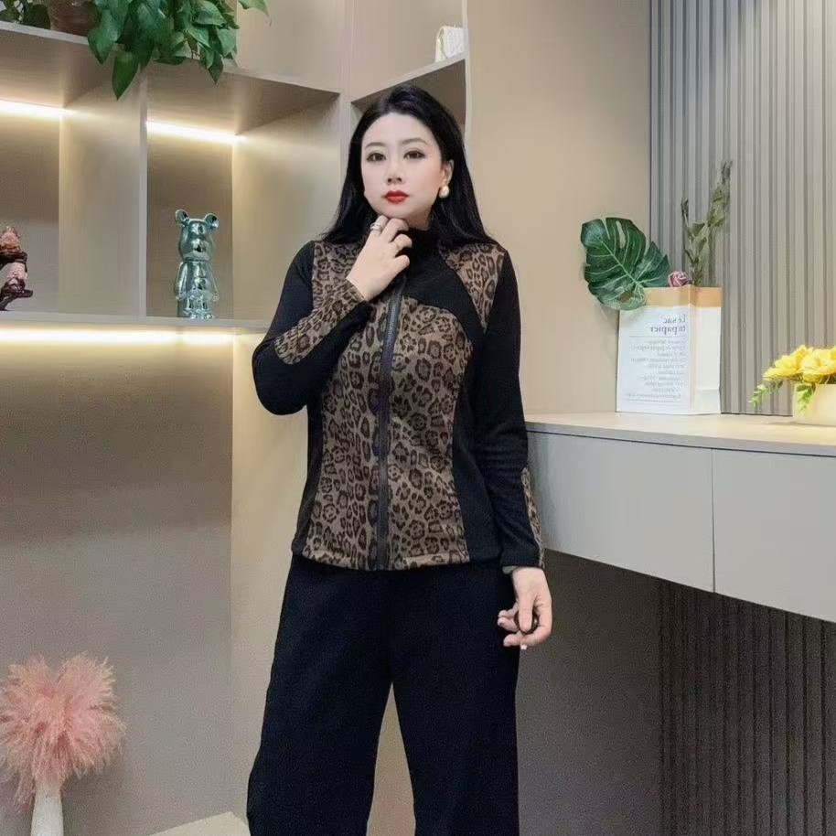 冬季磨毛小衫-双 9379时尚潮流休闲显瘦拉链设计胖MM大码女装新款