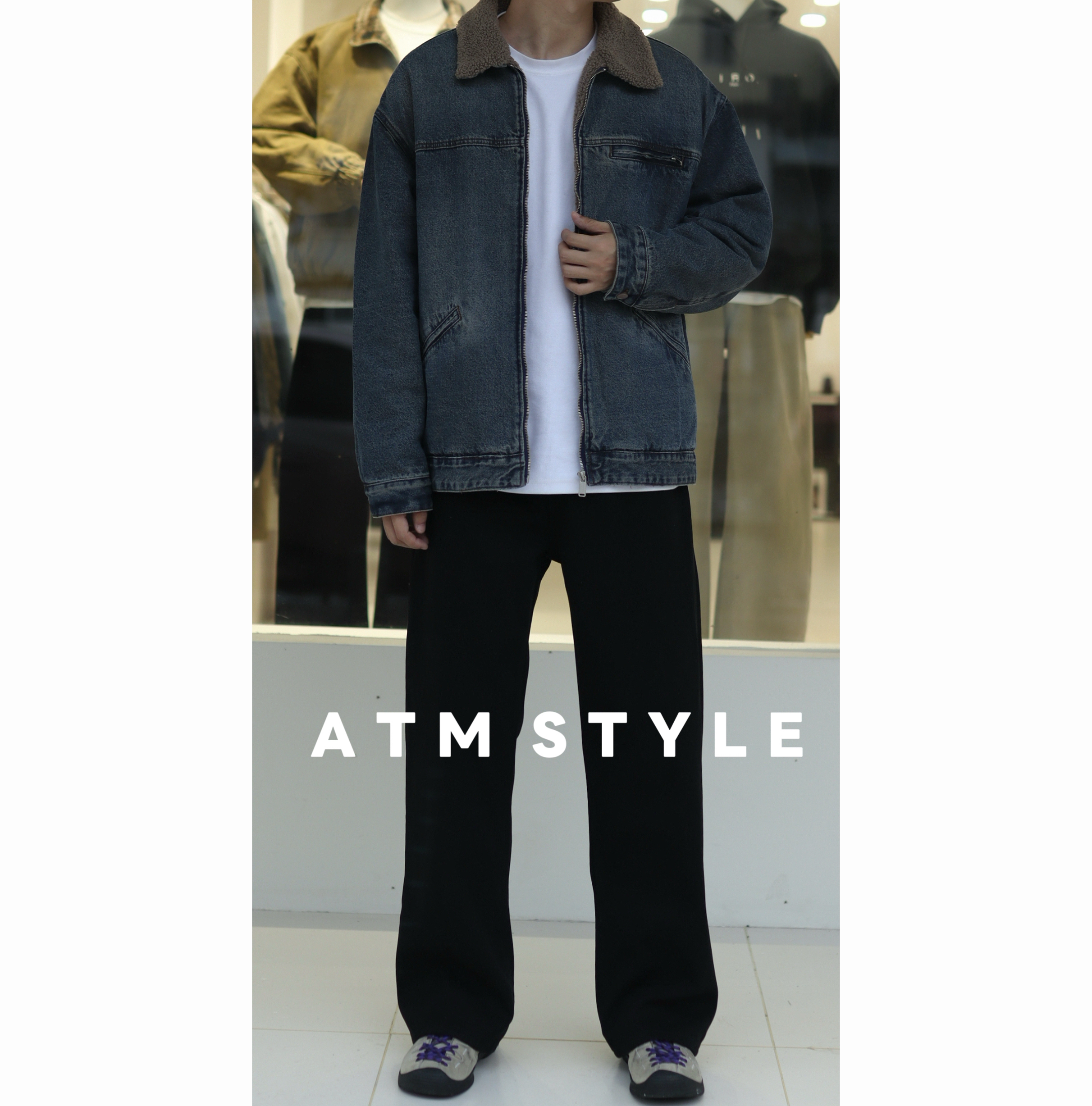 ATM STYLE 秋冬设计款羊羔毛棉服牛仔夹克/仅直播开价