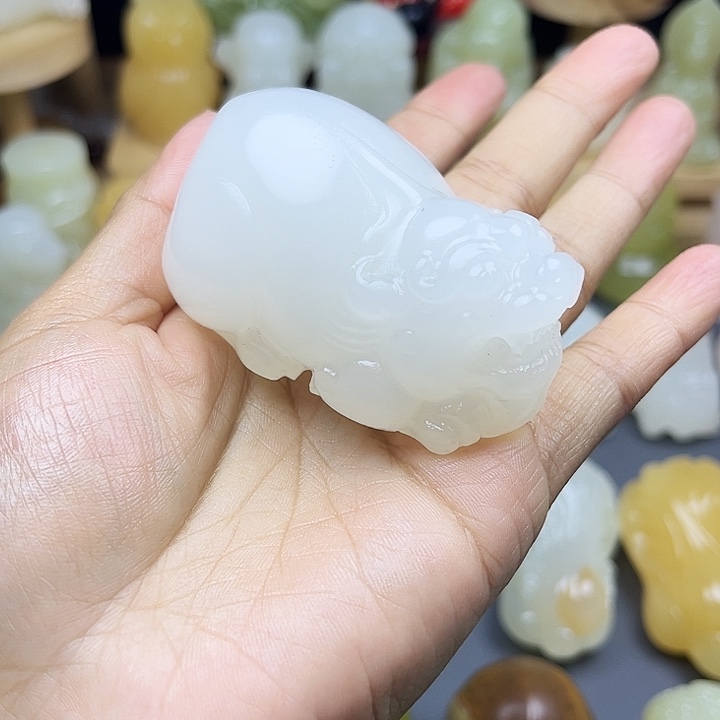 玉石雕刻品碧玺（处理）无***@