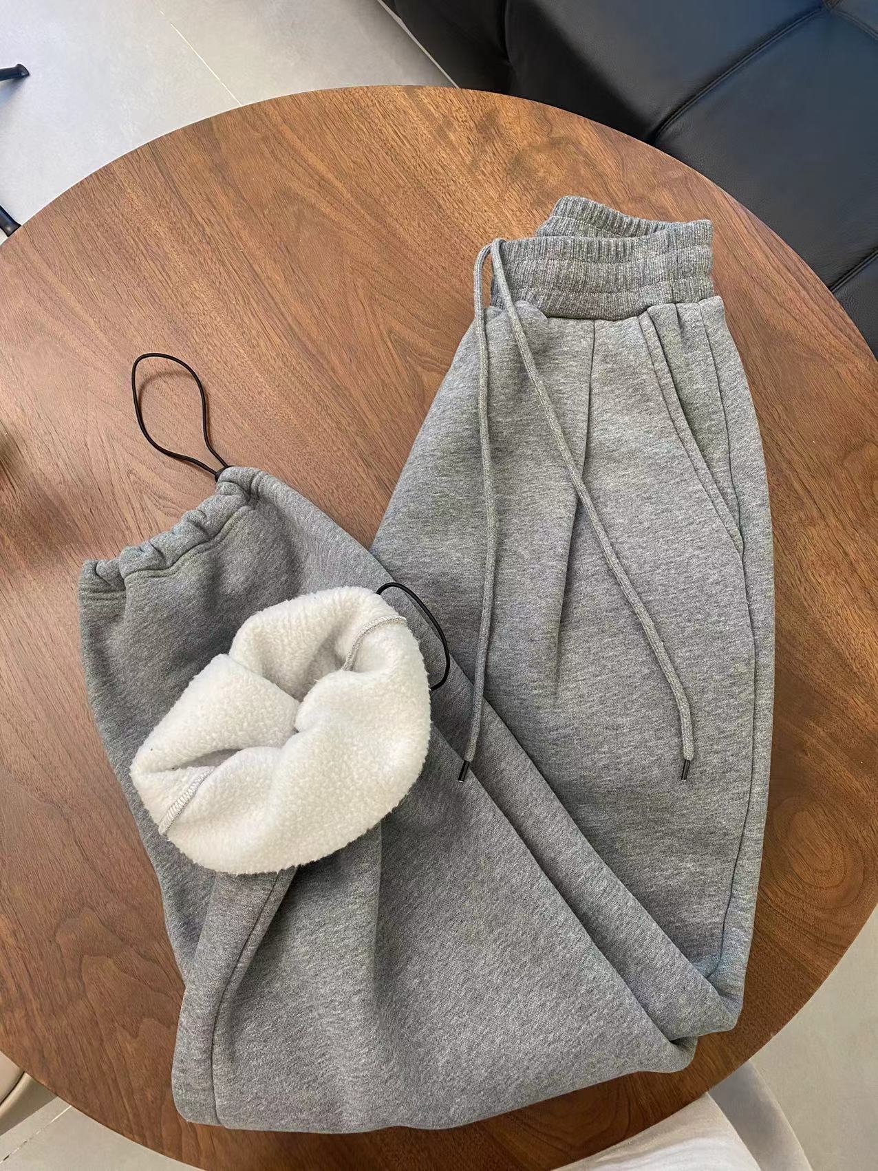 AW251097  秋冬百搭好穿弹力腰束脚可调节加绒卫裤