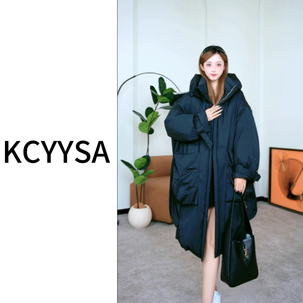 女长款时尚休闲百搭设计师黑色女外套冬季6020A